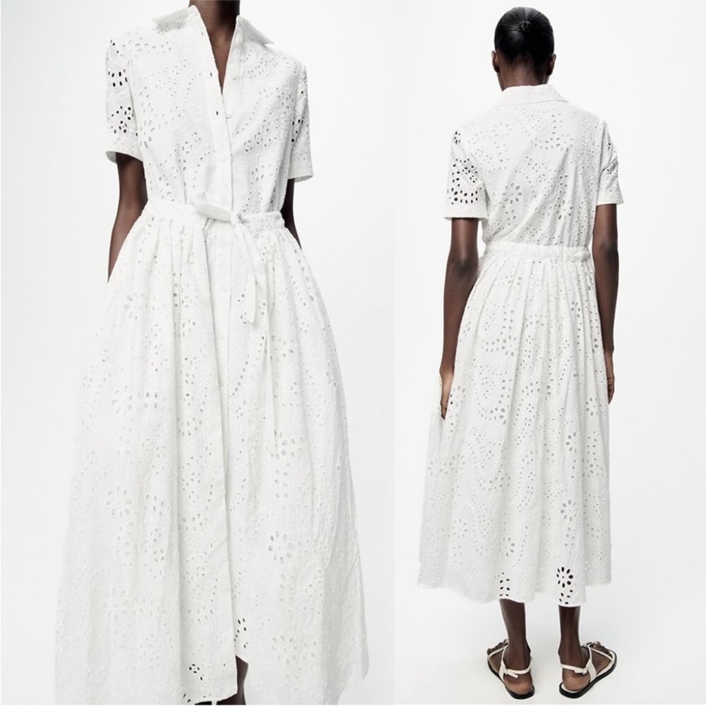 ZARA EMBROIDERED SHIRTDRESS - Picture 5 of 8